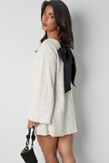 Women's Long Sleeve Wedding Guest Dress with Bow Details | Mini