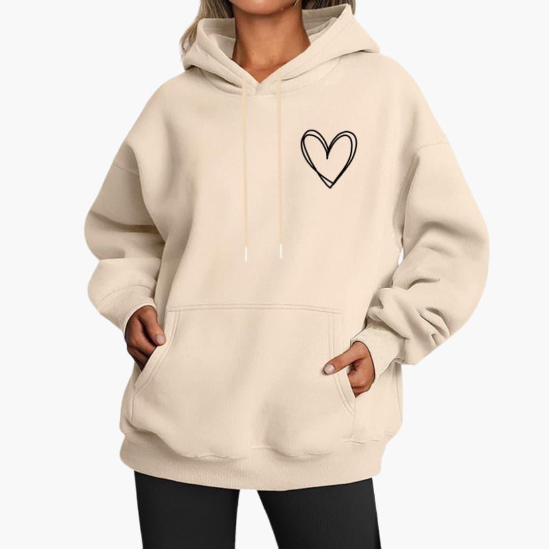 Women's Hooded Hoodie | Heart Print