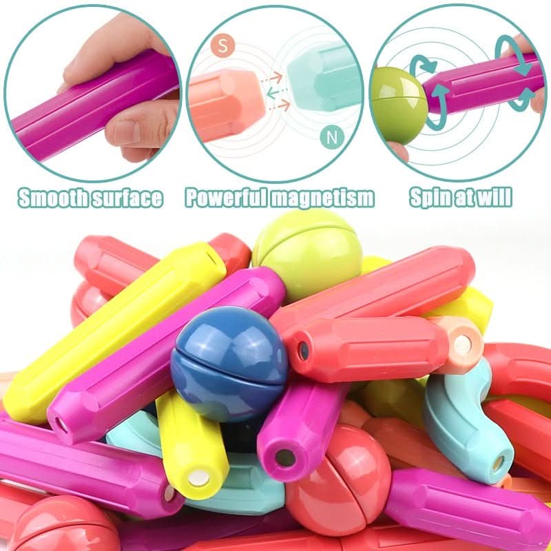 Magnetic Building Sticks for Creative Imagination