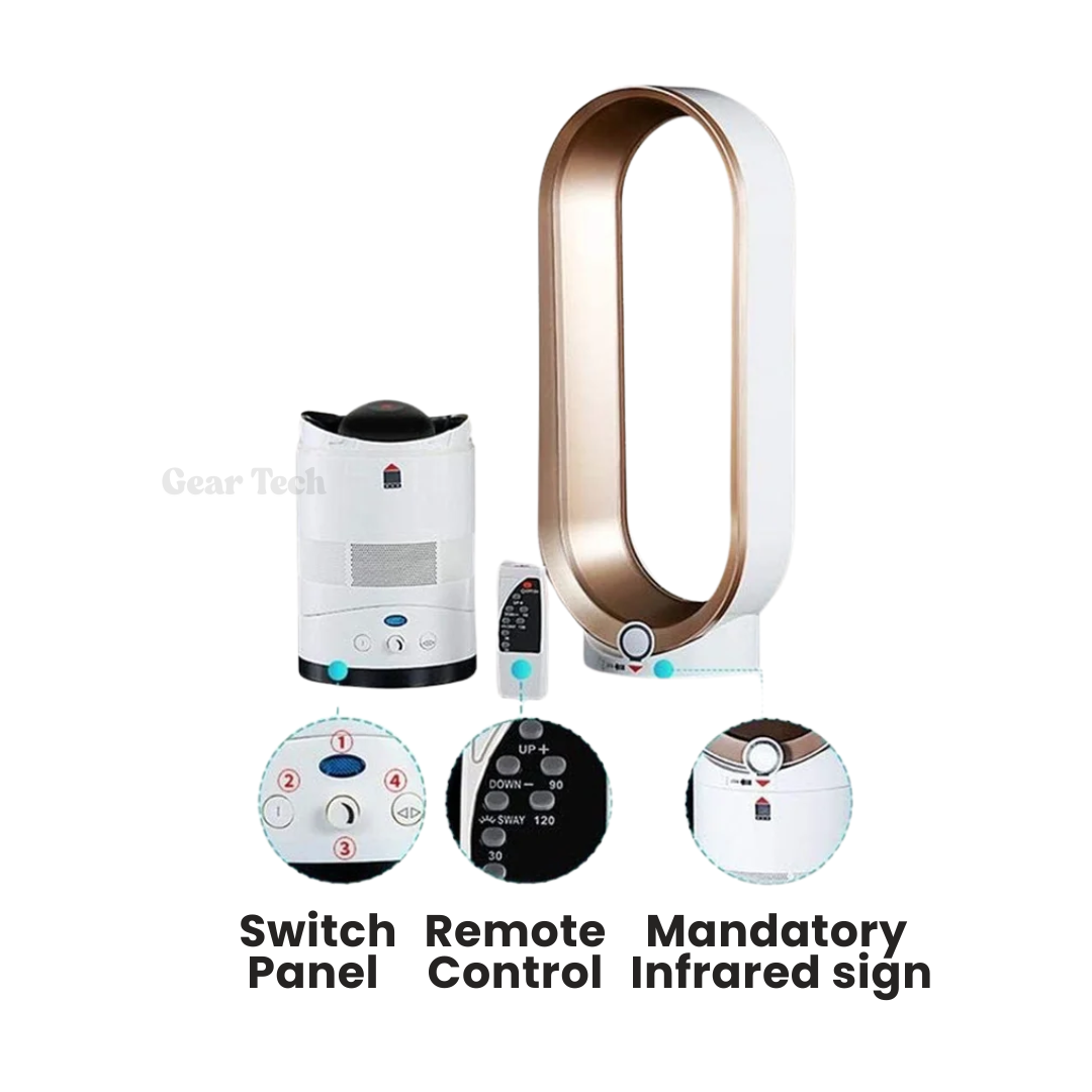 16-Inch Remote-Controlled Bladeless Fan - UK Design