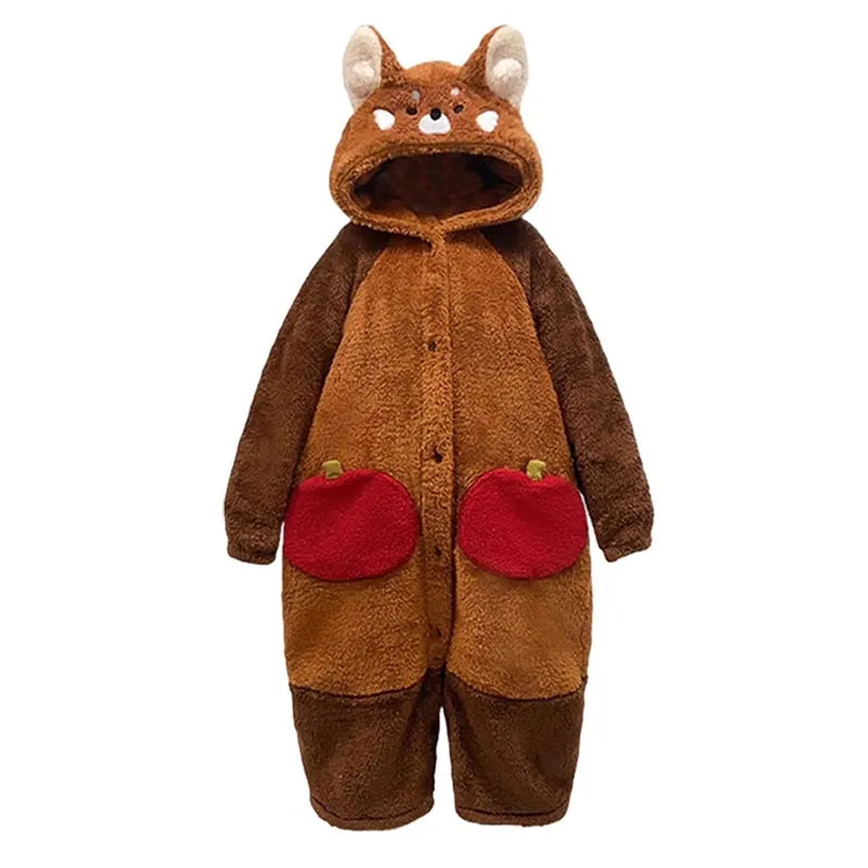 Cozy Red Panda Cartoon Pajama Set for Maximum Comfort and Sleep