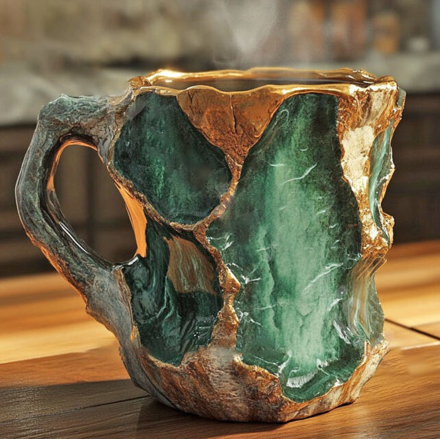 Artisan Mineral Crystal Coffee Mugs | Insulated & Microwave Safe | 350–450 ml