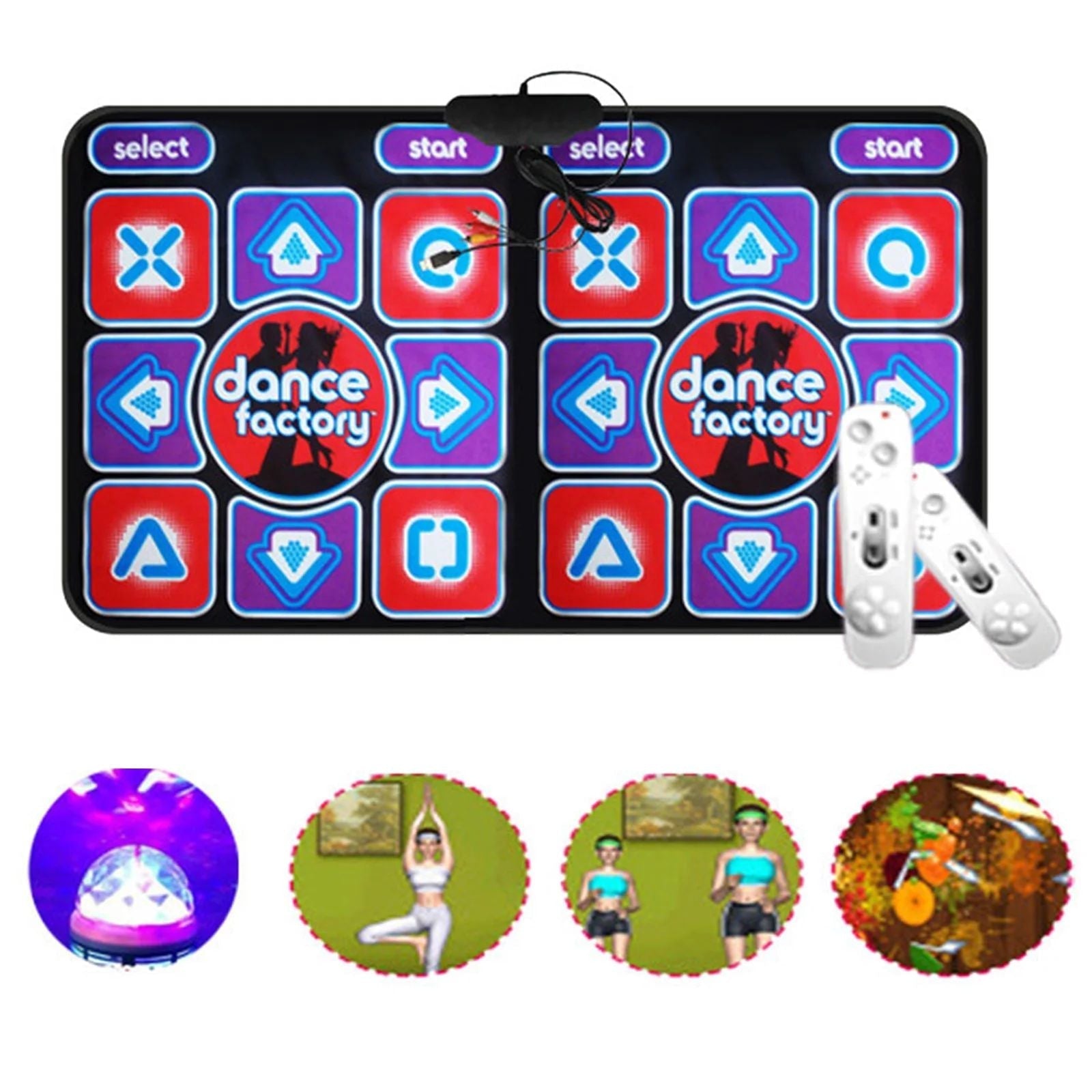 Dual Dance Mat with Remote - Non-Slip Music Game Mat for Family Fun, Compatible with PC and TV