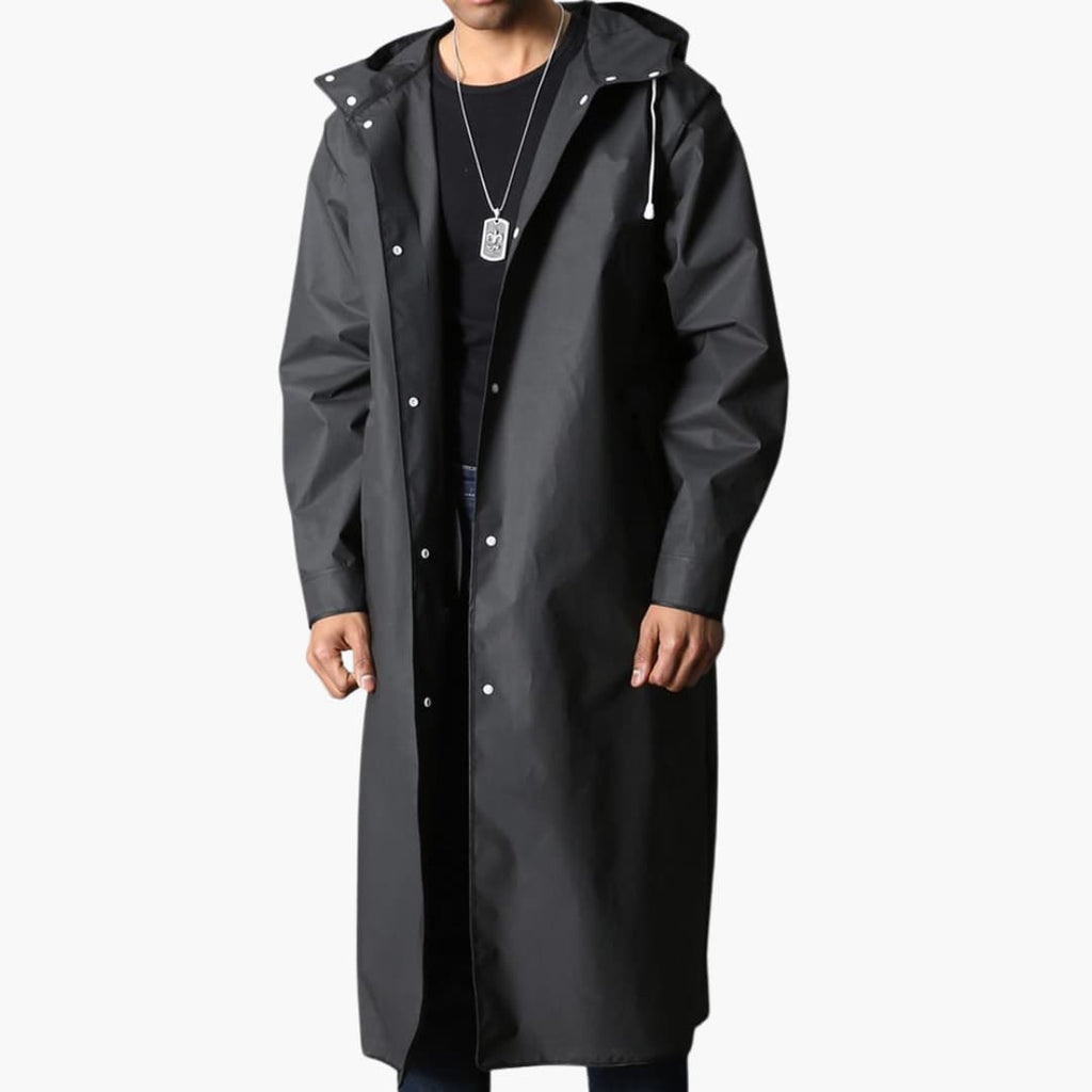 Men's Hooded Raincoat | Long