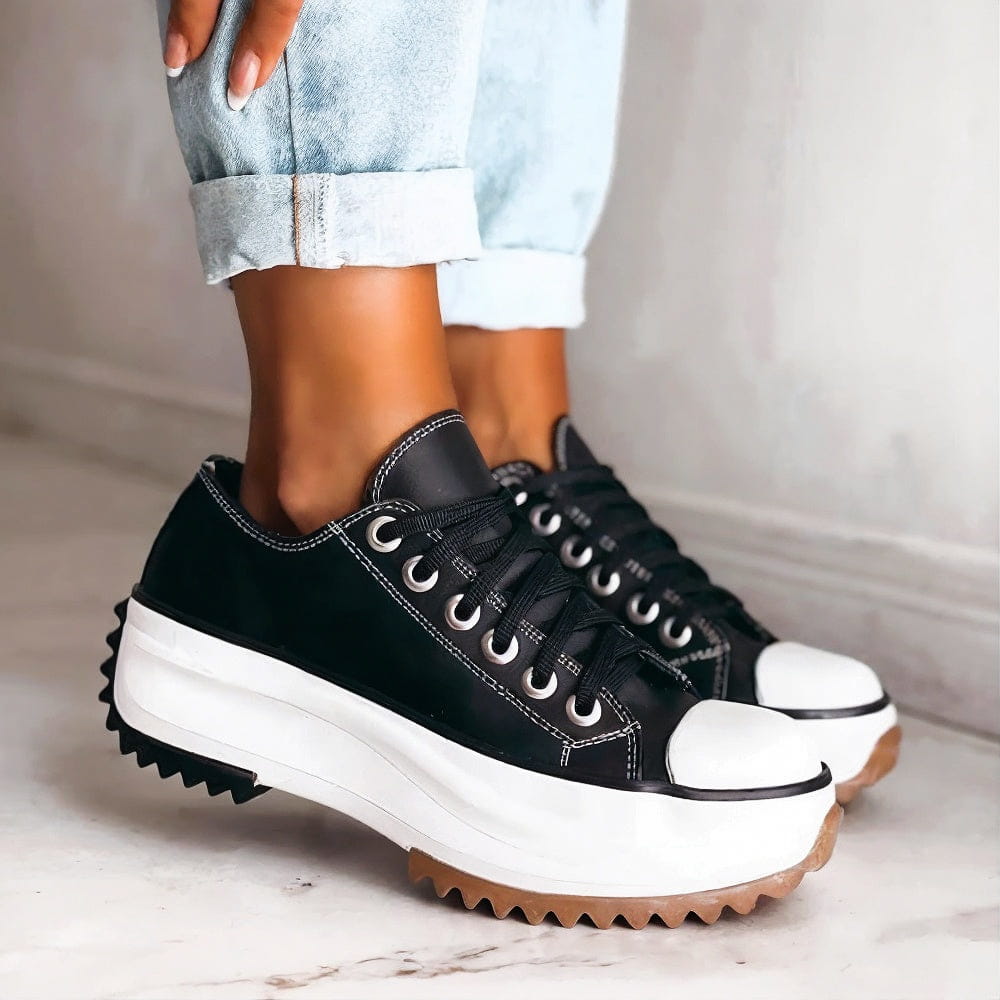 Women’s Casual High Sole Platform Sneakers | Lace-Up Closure
