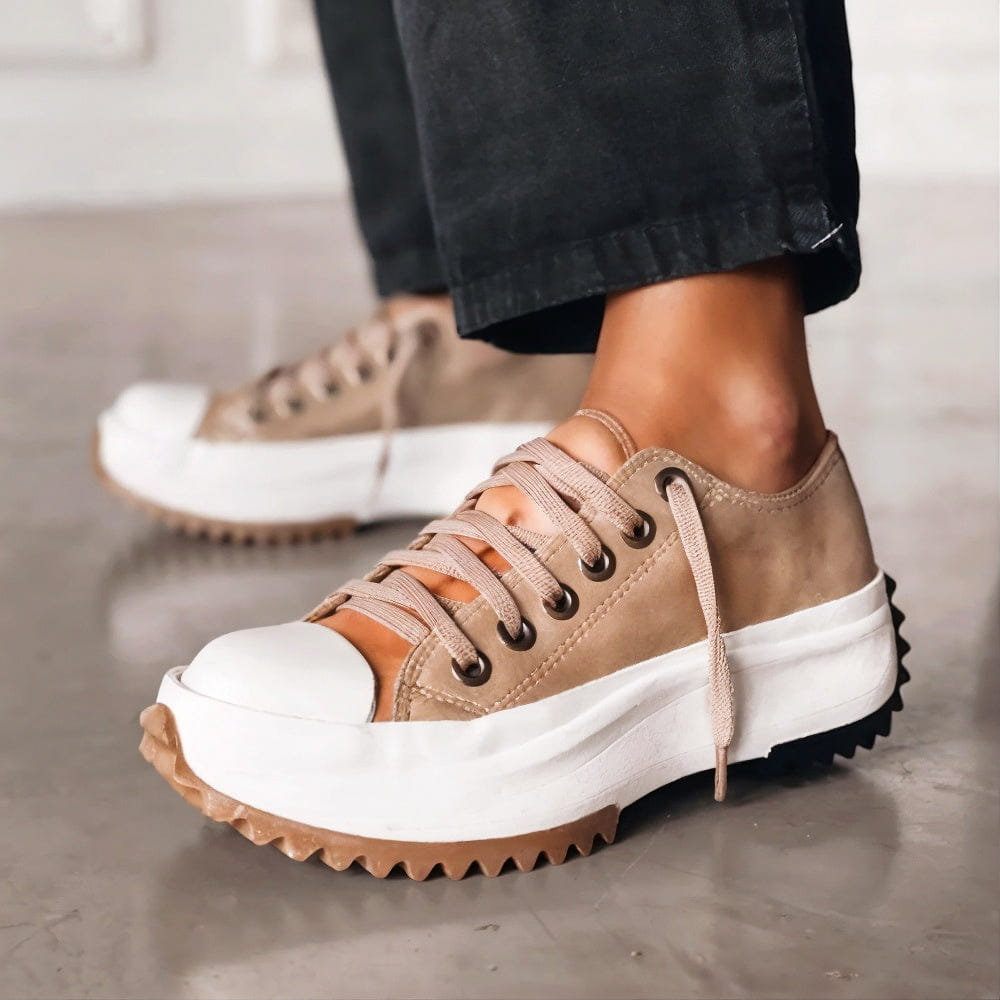 Women’s Casual High Sole Platform Sneakers | Lace-Up Closure