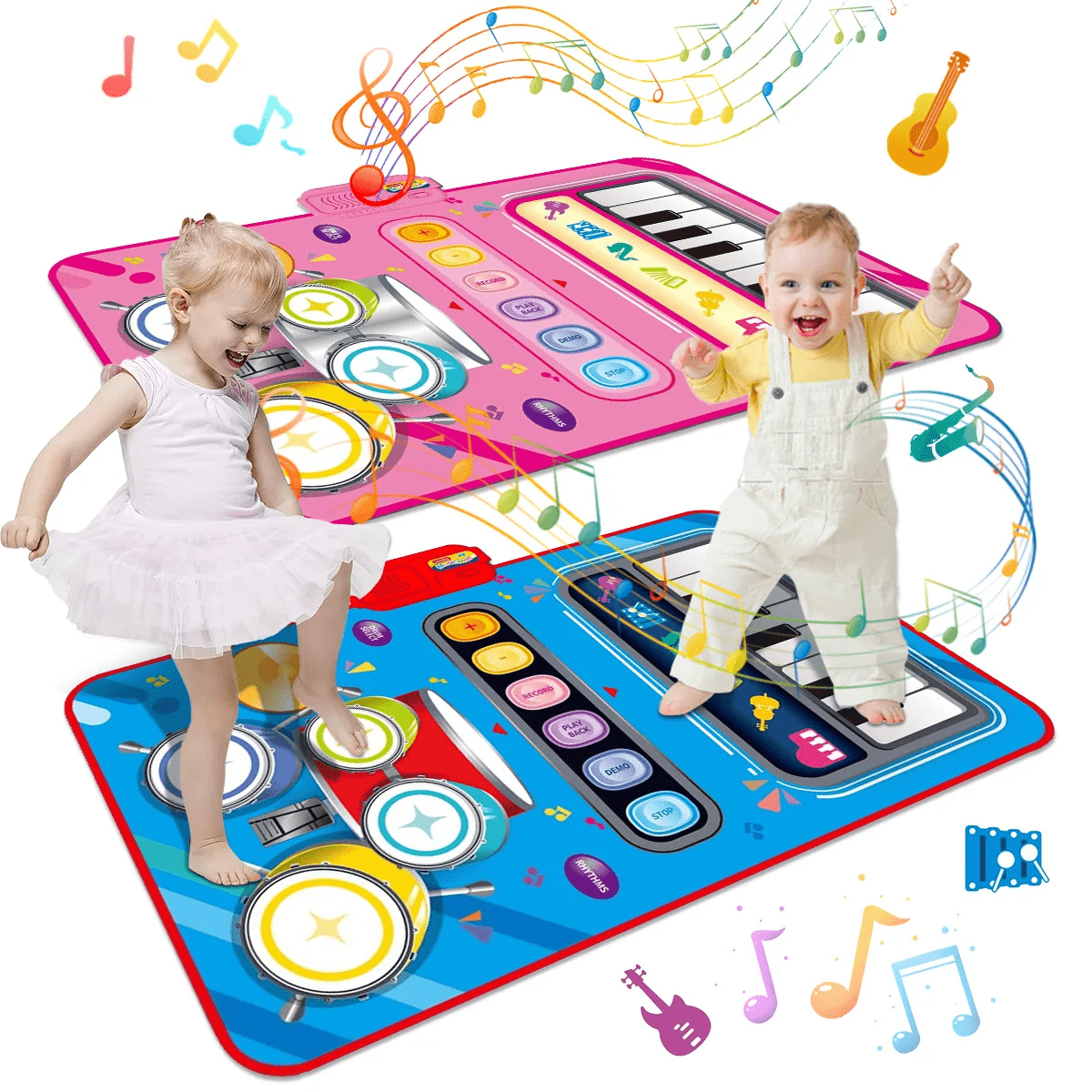Kids' Interactive Music Mat Featuring 5 Instruments (Drums, Piano, Violin)