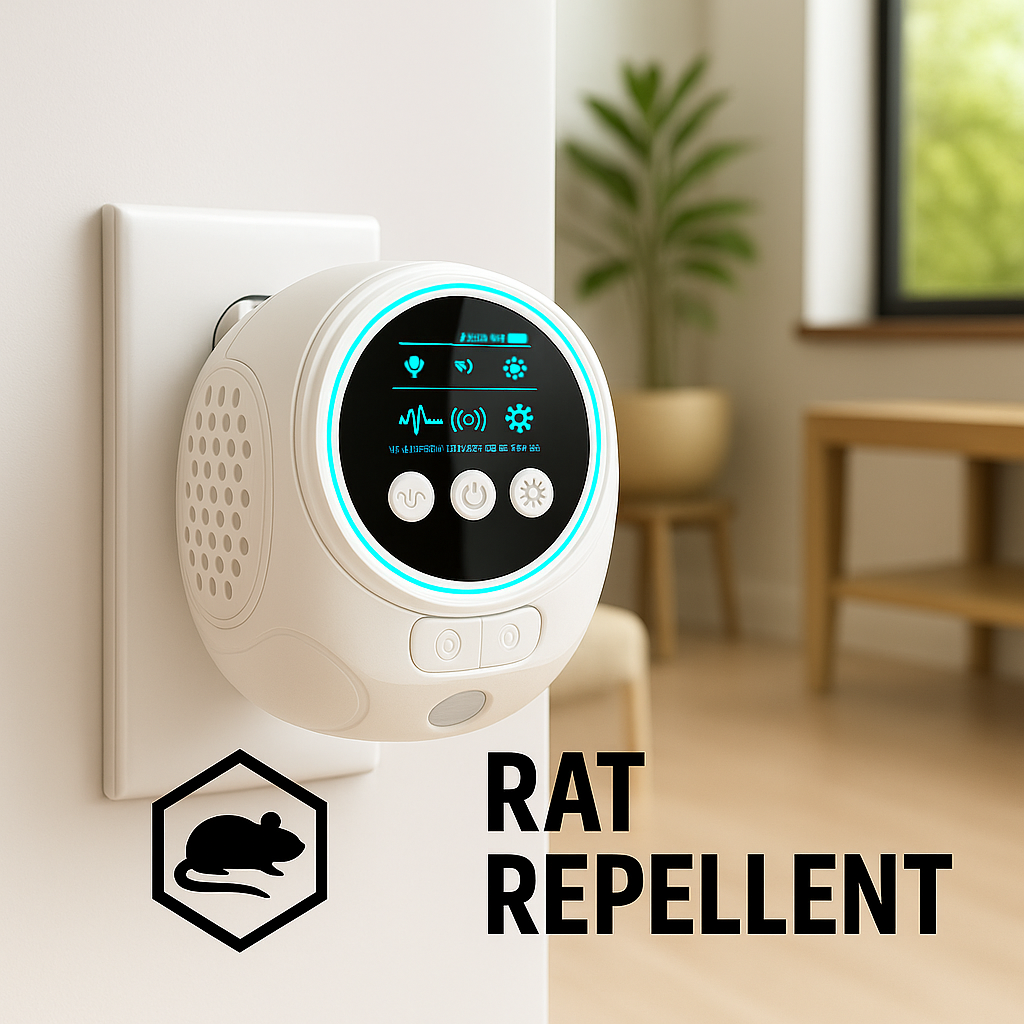 Ultrasonic Rat Repeller for Indoor and Outdoor Use - Effective Coverage up to 3200 Sq Ft