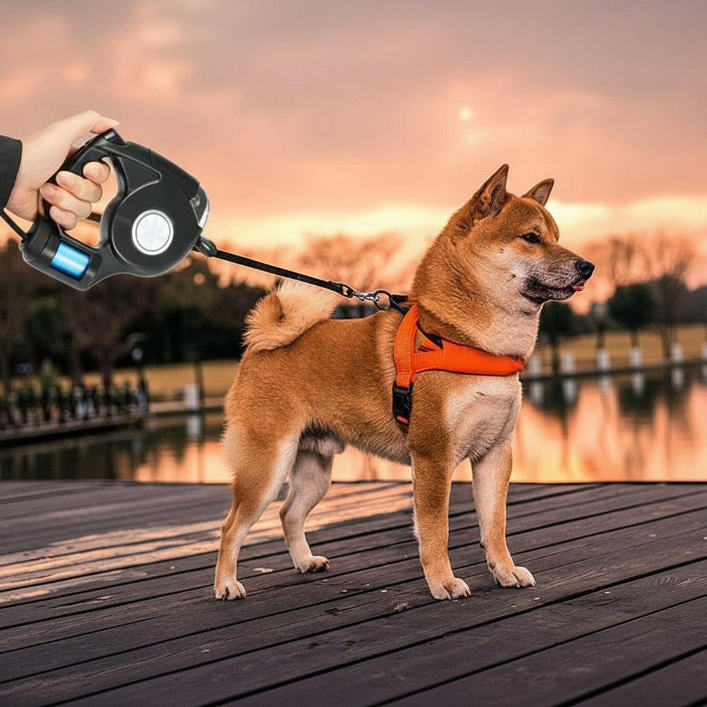 LED Dog Leash with Integrated Flashlight for Safe Walks