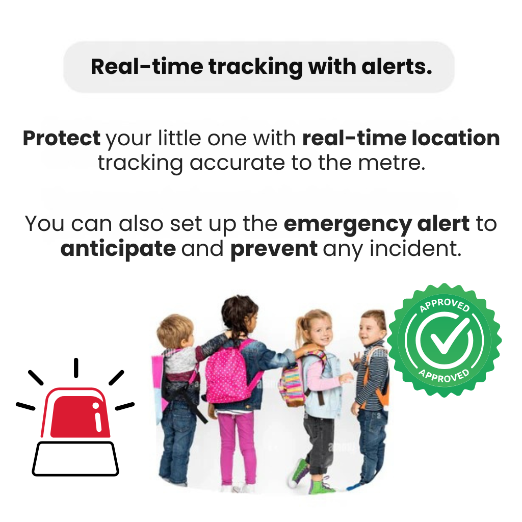 Waterproof GPS Tracker for Kids with Real-Time Location and SOS Function