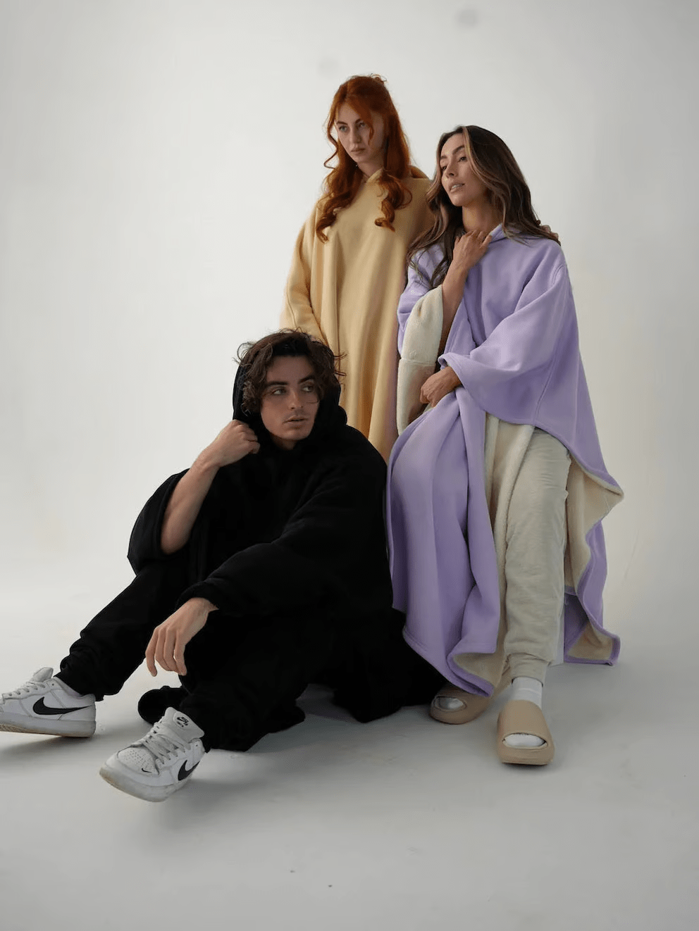 Oversized Soft Fabric Calming Hoodie Blanket