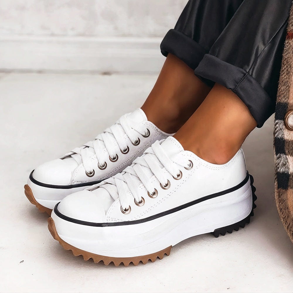Women’s Casual High Sole Platform Sneakers | Lace-Up Closure