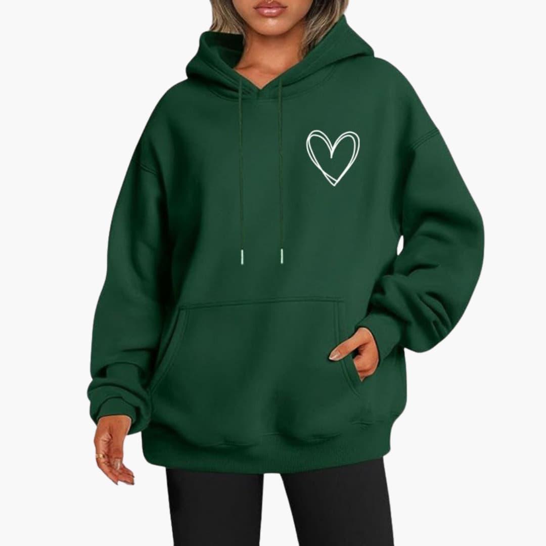 Women's Hooded Hoodie | Heart Print