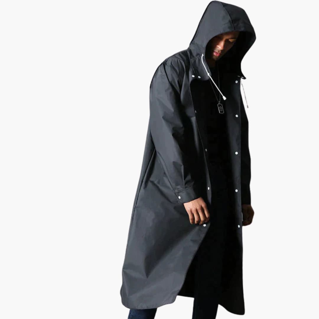 Men's Hooded Raincoat | Long