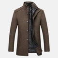Men's Long Coat | Stand-Up Collar