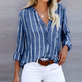 Women's Striped Button-Down Blouse | Long Sleeves