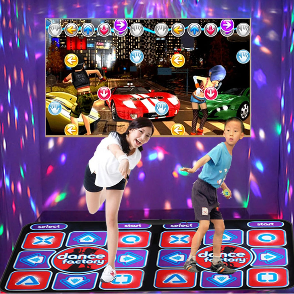 Dual Dance Mat with Remote - Non-Slip Music Game Mat for Family Fun, Compatible with PC and TV