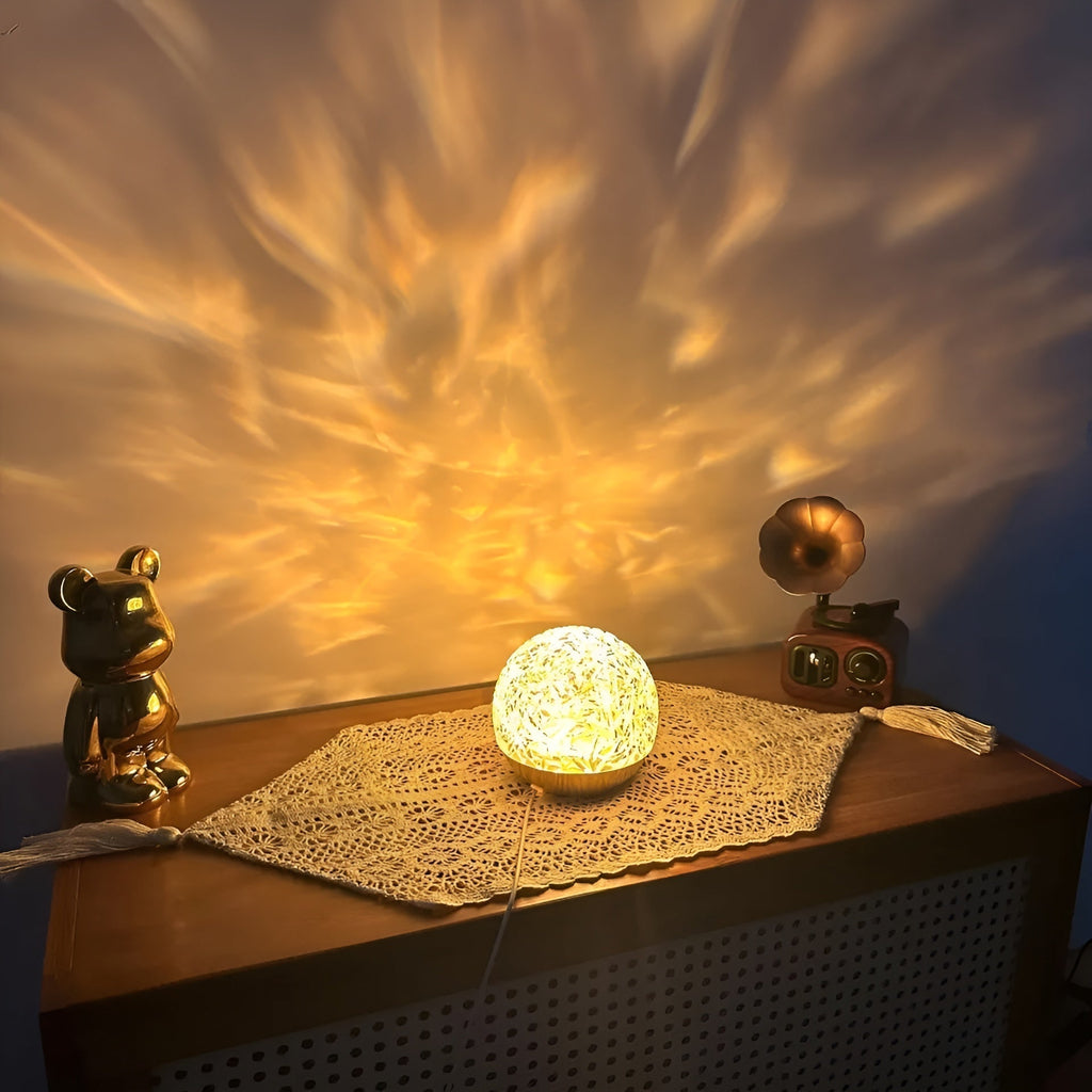 Wave Light Projection Lamp – Calming Ambient Lighting for Table or Bedroom