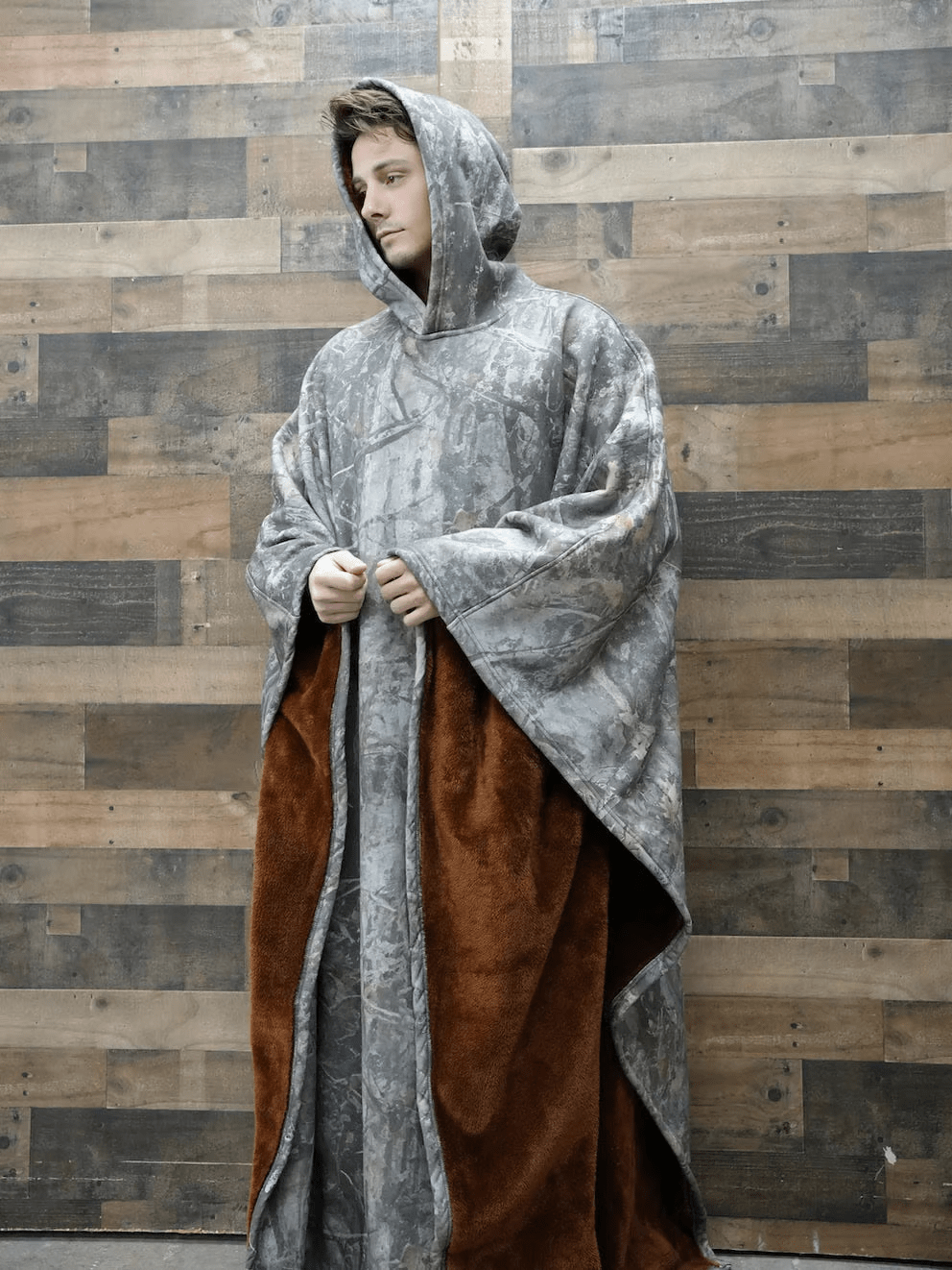 Oversized Soft Fabric Calming Hoodie Blanket