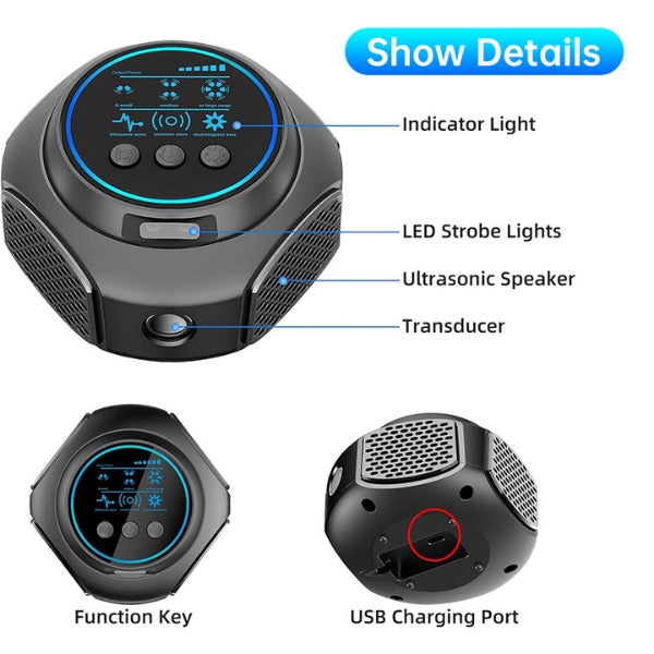 Ultrasonic Rat Repeller for Indoor and Outdoor Use - Effective Coverage up to 3200 Sq Ft