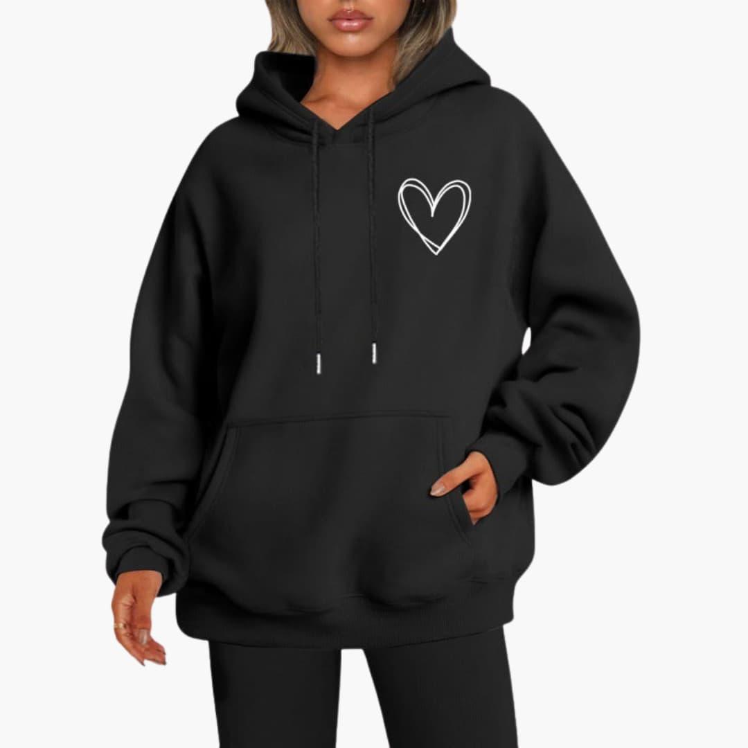 Women's Hooded Hoodie | Heart Print