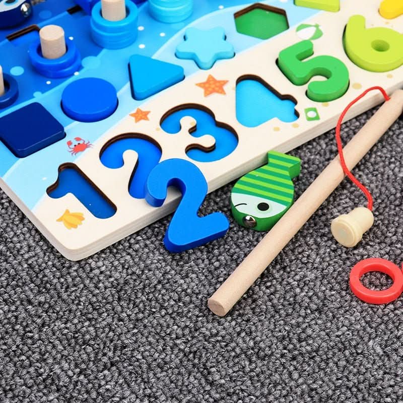Wooden Educational Learning Board – Interactive Game for Exploring Numbers, Shapes, and Colors