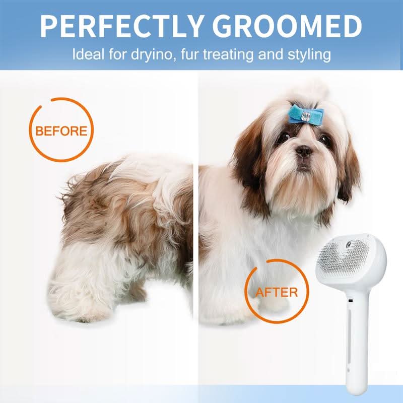 Massage Effect Pet Brush with Easy-Clean Button