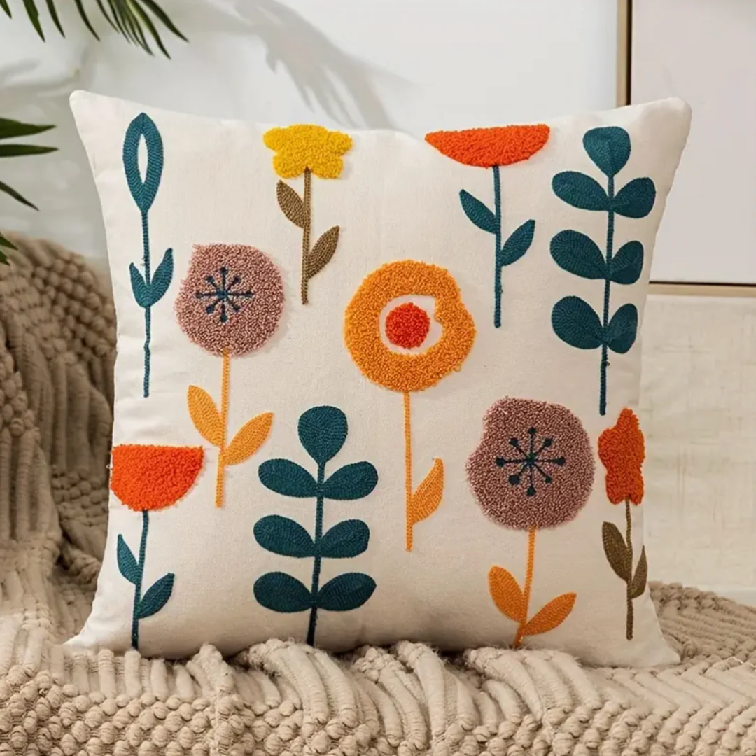 Flower Pattern Throw Pillow