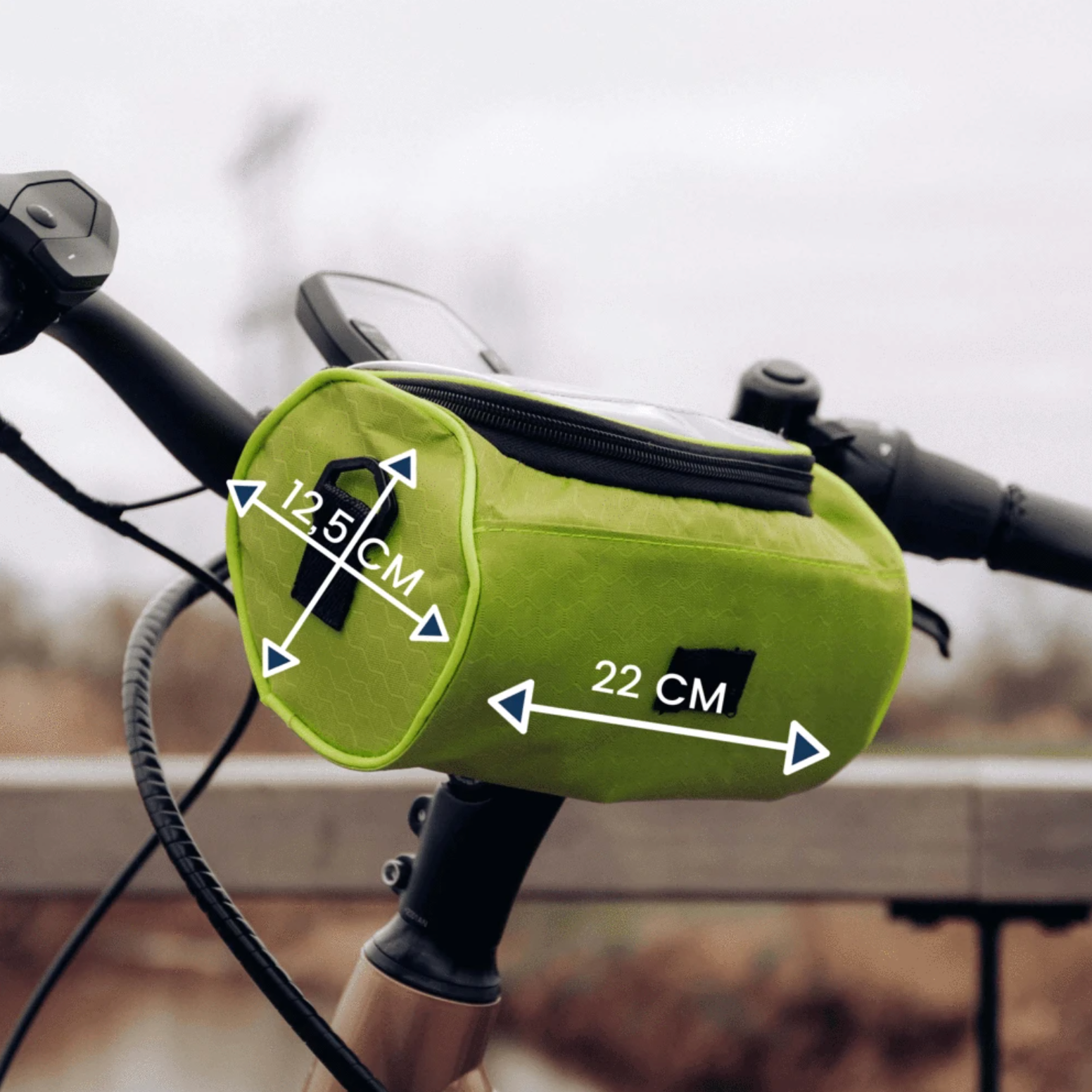 Compact Bike Handlebar Bag with Phone Pocket – Convenient Storage for Cycling Adventures
