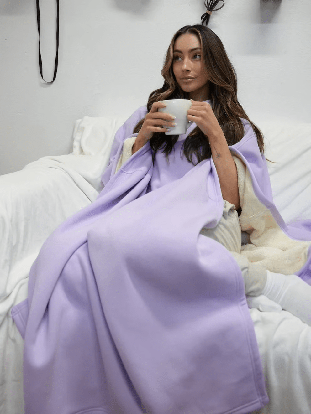 Oversized Soft Fabric Calming Hoodie Blanket