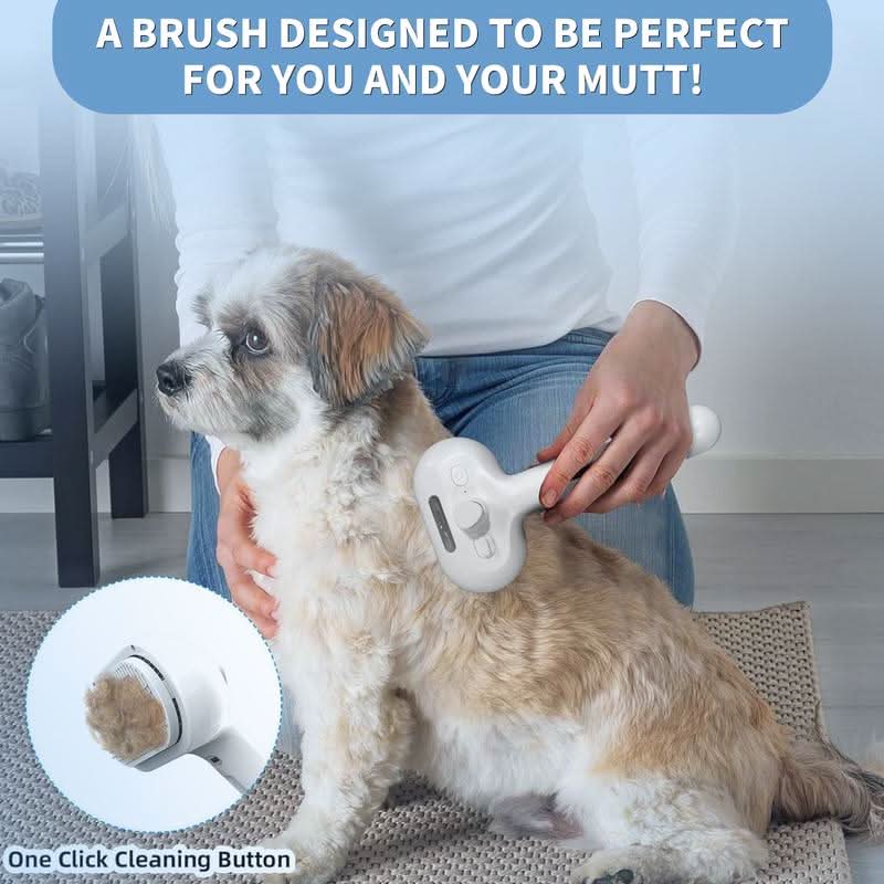 Massage Effect Pet Brush with Easy-Clean Button