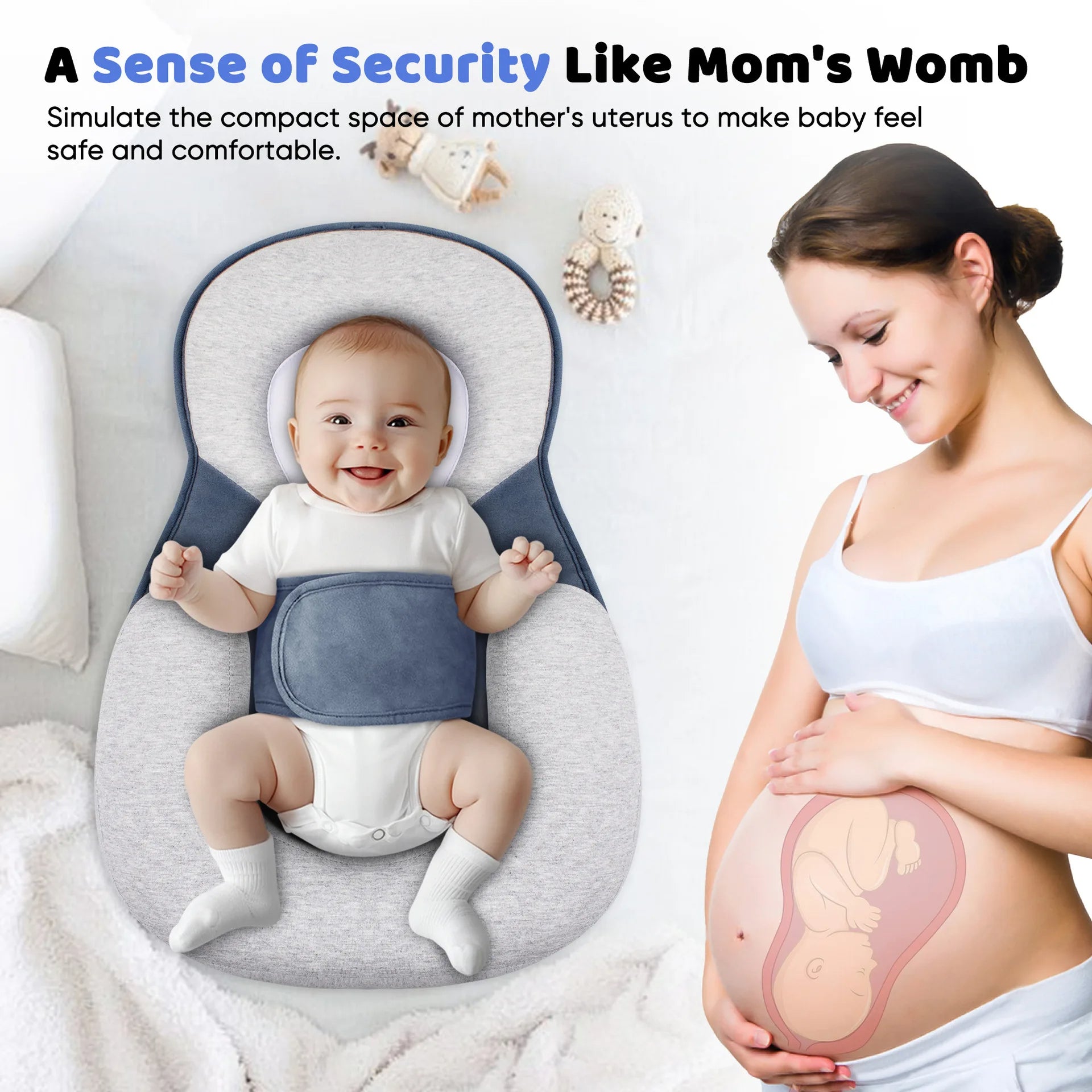 Premium Elevated Anti-Reflux Lounger for Newborns and Infants