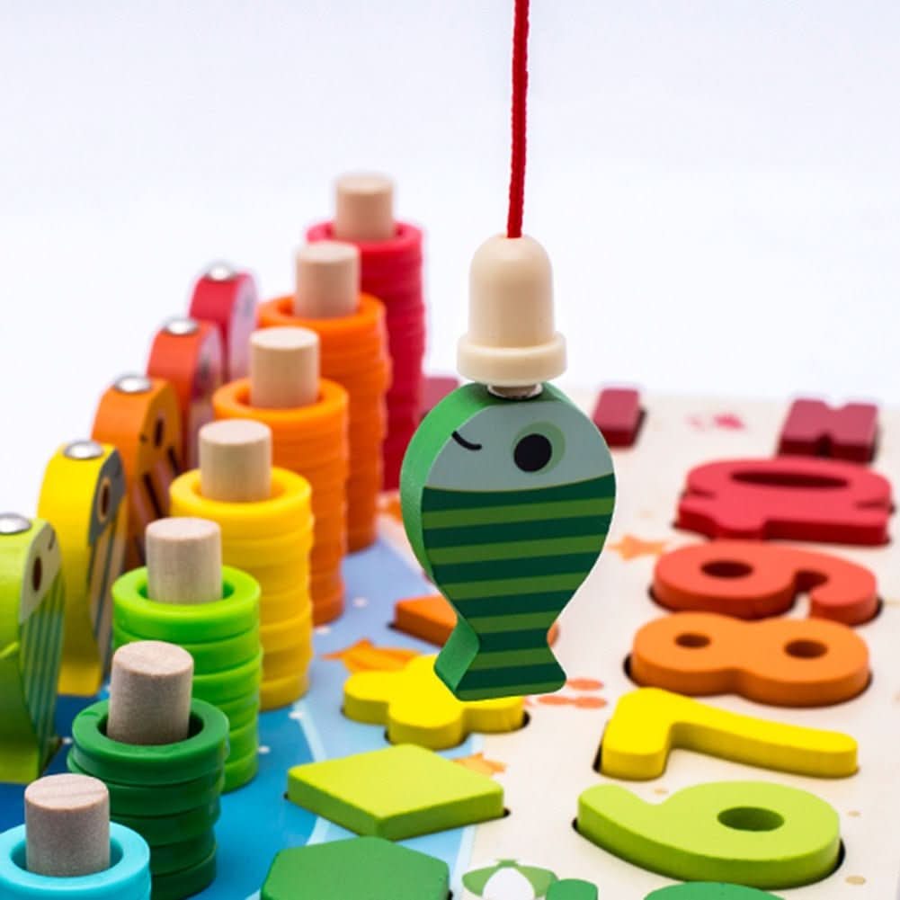 Wooden Educational Learning Board – Interactive Game for Exploring Numbers, Shapes, and Colors