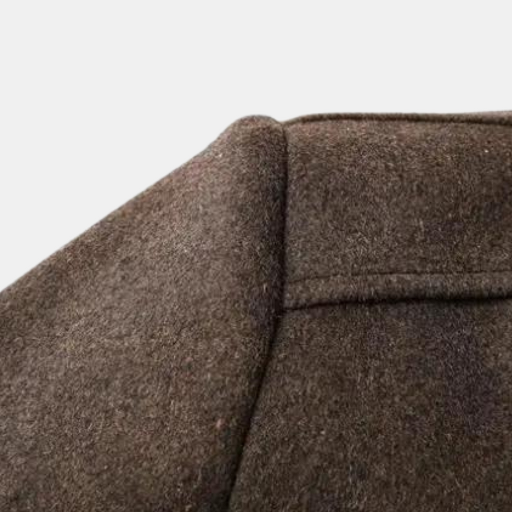 Men's Long Coat | Stand-Up Collar