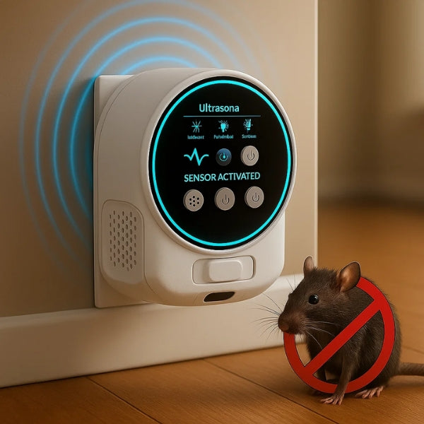 Ultrasonic Rat Repeller for Indoor and Outdoor Use - Effective Coverage up to 3200 Sq Ft