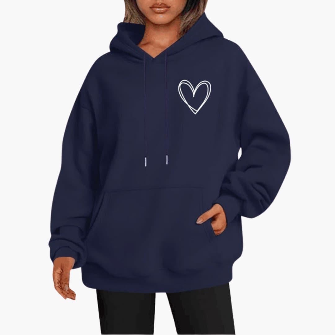 Women's Hooded Hoodie | Heart Print