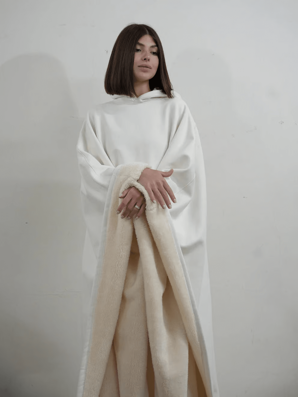 Oversized Soft Fabric Calming Hoodie Blanket