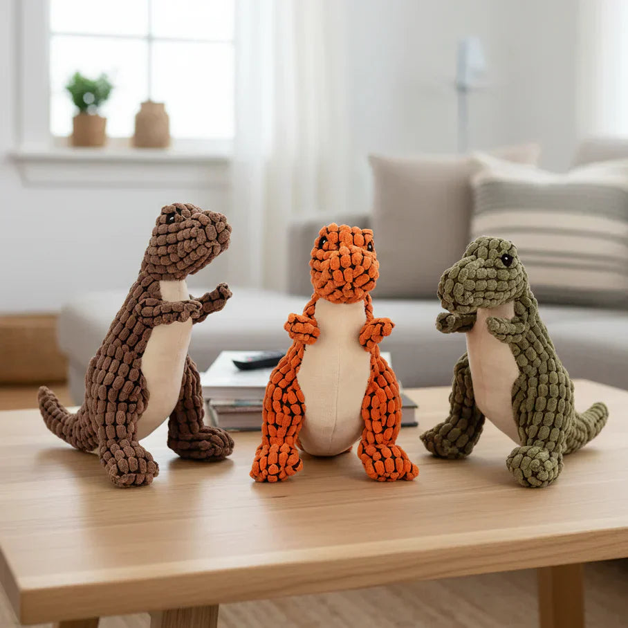 Durable Dinosaur-Shaped Dog Toy