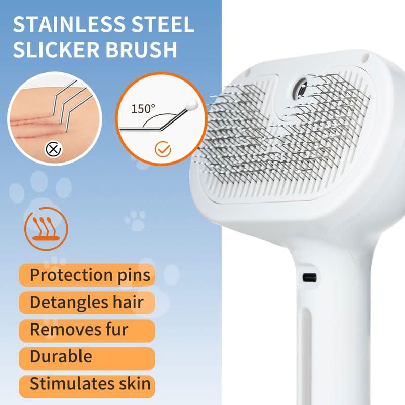 Massage Effect Pet Brush with Easy-Clean Button