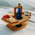 Compact Wooden Picnic Wine Table