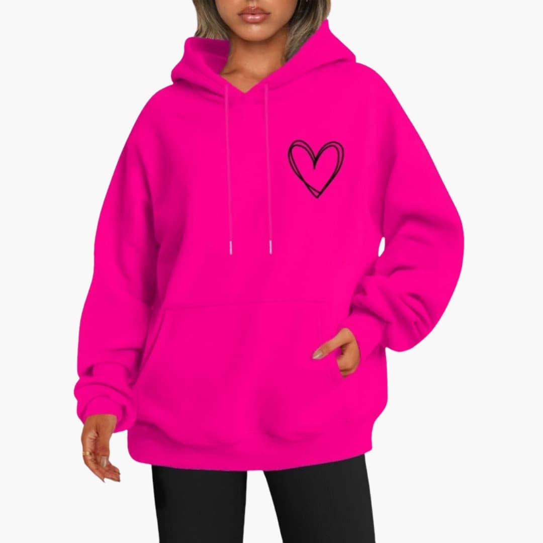 Women's Hooded Hoodie | Heart Print