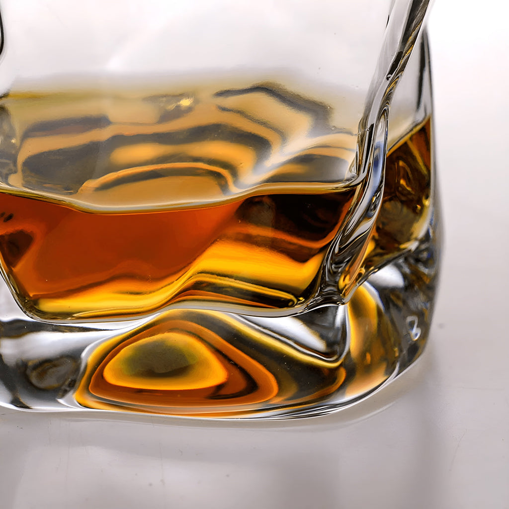 Handcrafted Whiskey Glass in Edo Kiriko Style – Distinctive Crumple Design
