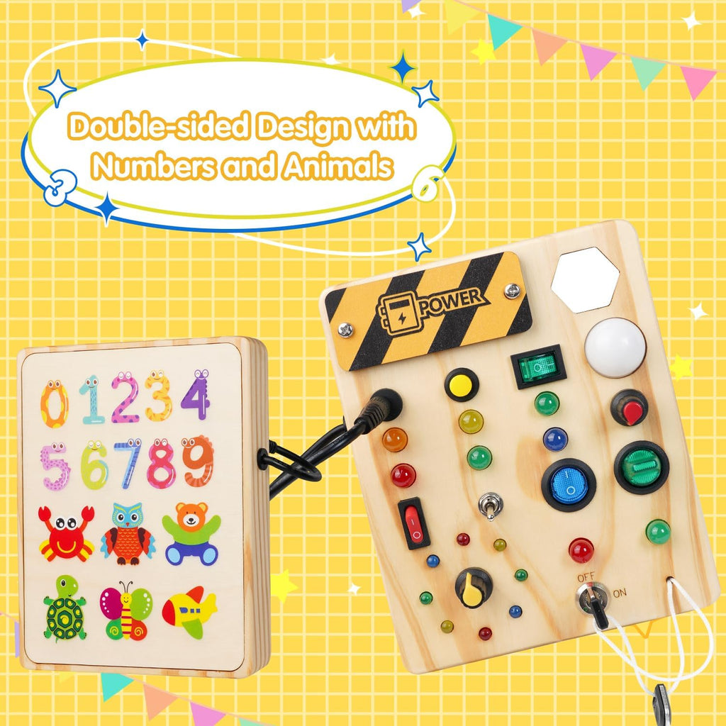 Educational Toddler Pinboard with 27 LED Lights - Interactive Toy for Ages 1-6