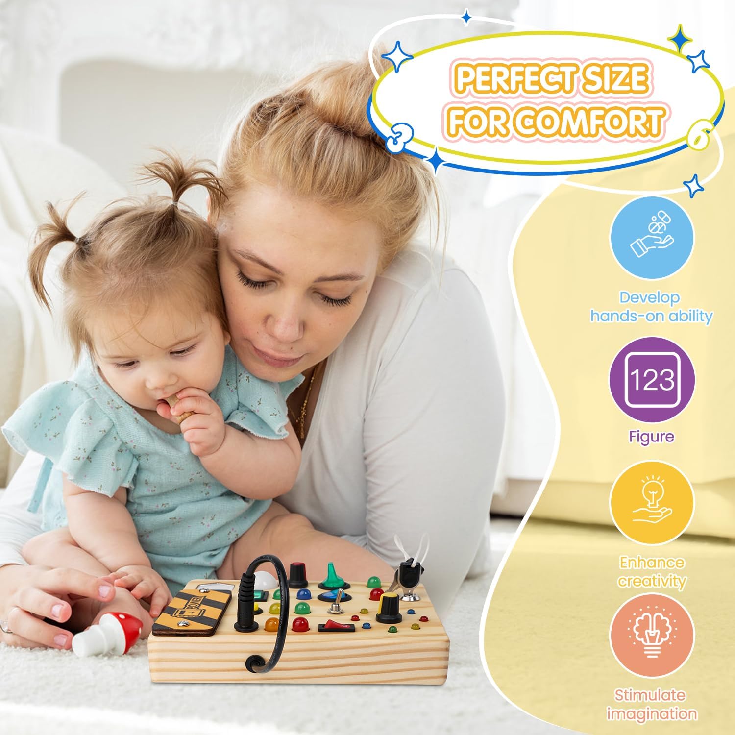 Educational Toddler Pinboard with 27 LED Lights - Interactive Toy for Ages 1-6