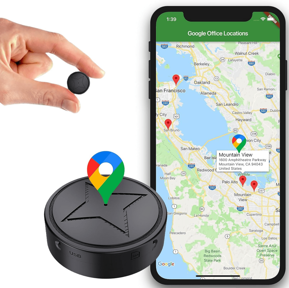 Portable GPS Tracker – Real-Time Location Monitoring Device with Magnet for Valuables, Pets, and Vehicles