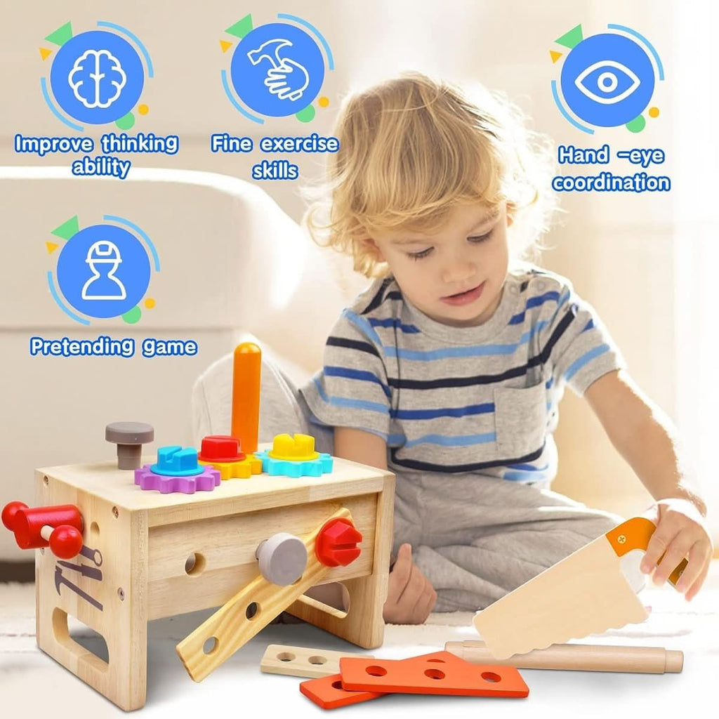 Wooden Toolbox for Kids – Engaging Play to Enhance Motor Skills from 6 Months