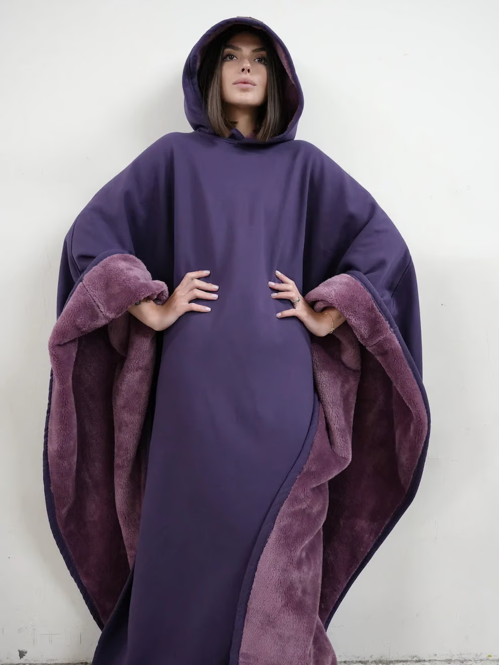 Oversized Soft Fabric Calming Hoodie Blanket