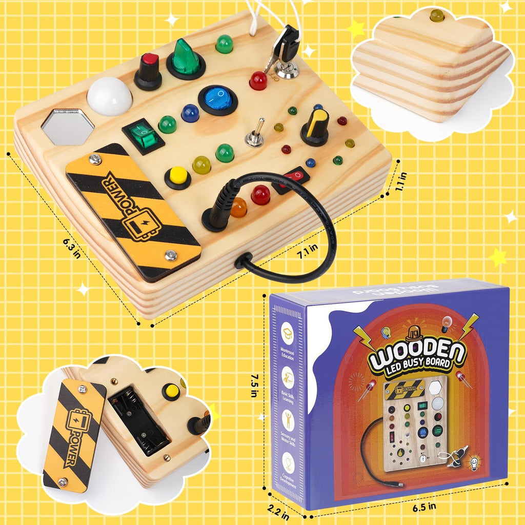 Educational Toddler Pinboard with 27 LED Lights - Interactive Toy for Ages 1-6