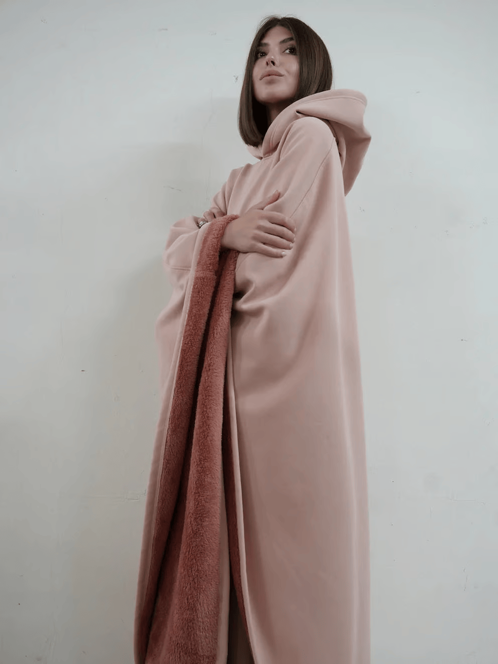 Oversized Soft Fabric Calming Hoodie Blanket