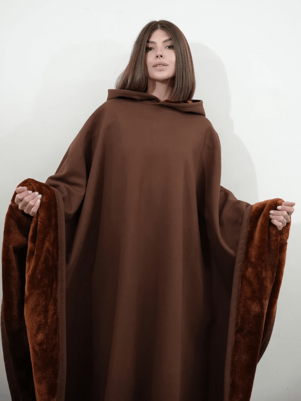 Oversized Soft Fabric Calming Hoodie Blanket